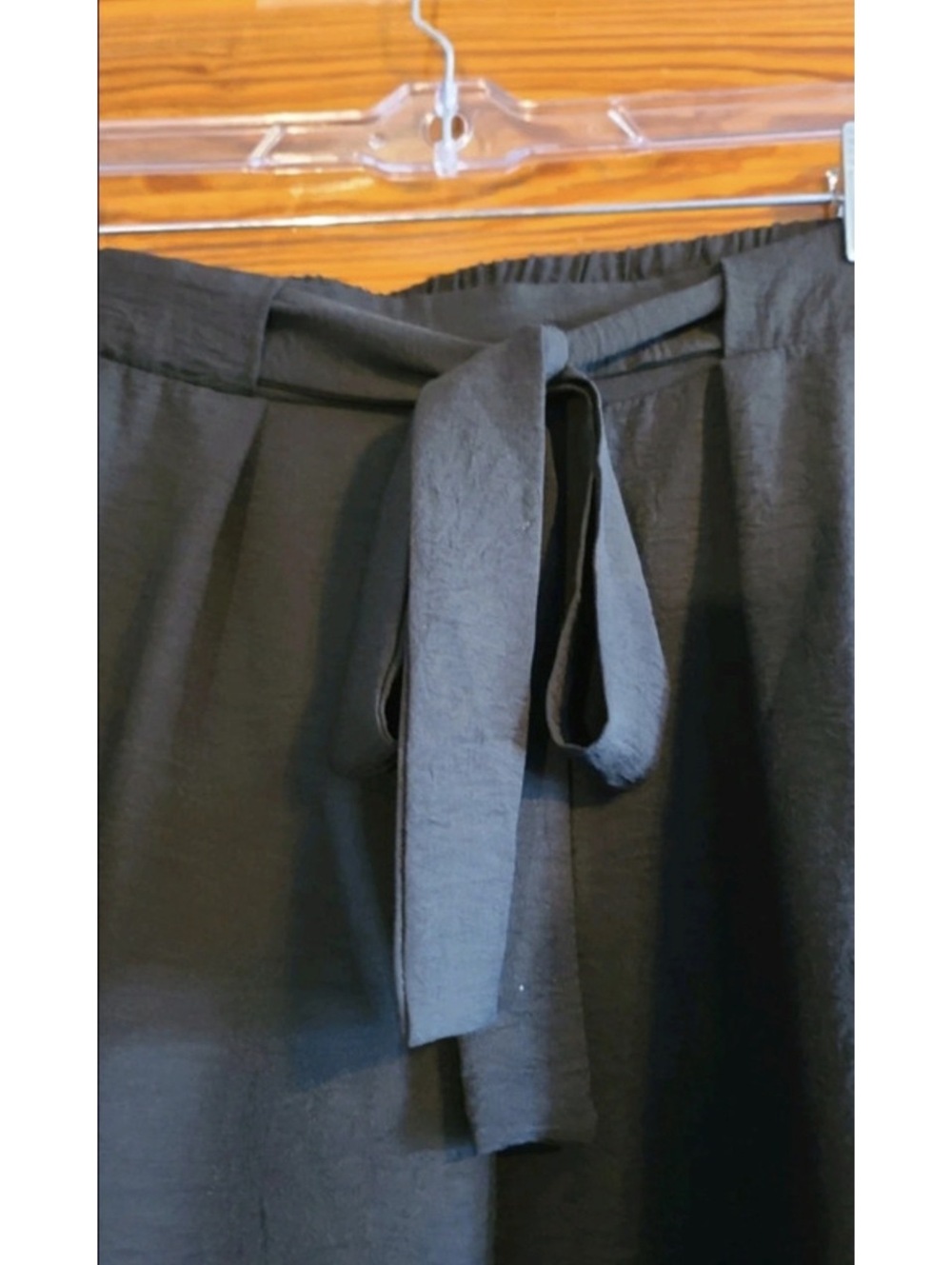 Ming Wang Black Wide Leg Elastic Waist Tie Pants Size 10 - Picture 5 of 7